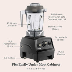 Vitamix Explorian E310 Blender, Professional-Grade Kitchen Blender for Smoothies, Soups, Juices and More, 10-Speed, Stainless Steel Blades, Self-Cleaning Kitchen Appliance, 48 Oz Container, Red